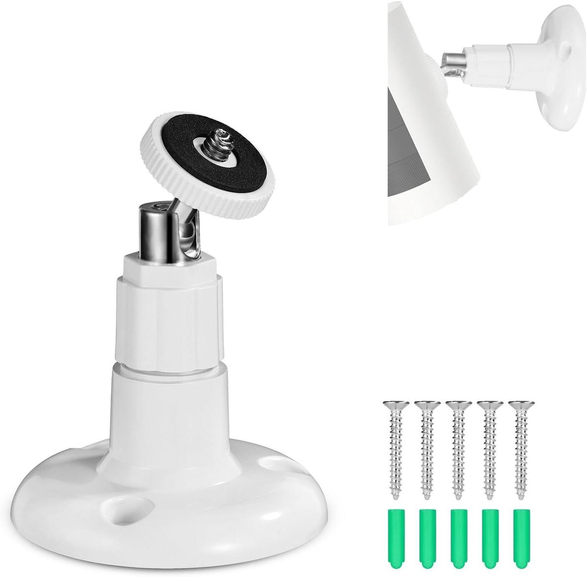 Beveiligingscamerabevestiging voor Ring Stick Up Cam/Ring Indoor Cam, 360 Graden Verstelbare Beveiligingscamera Muurbevestigingsbeugel voor Binnen Buiten Plafond (Camera Niet Inbegrepen)