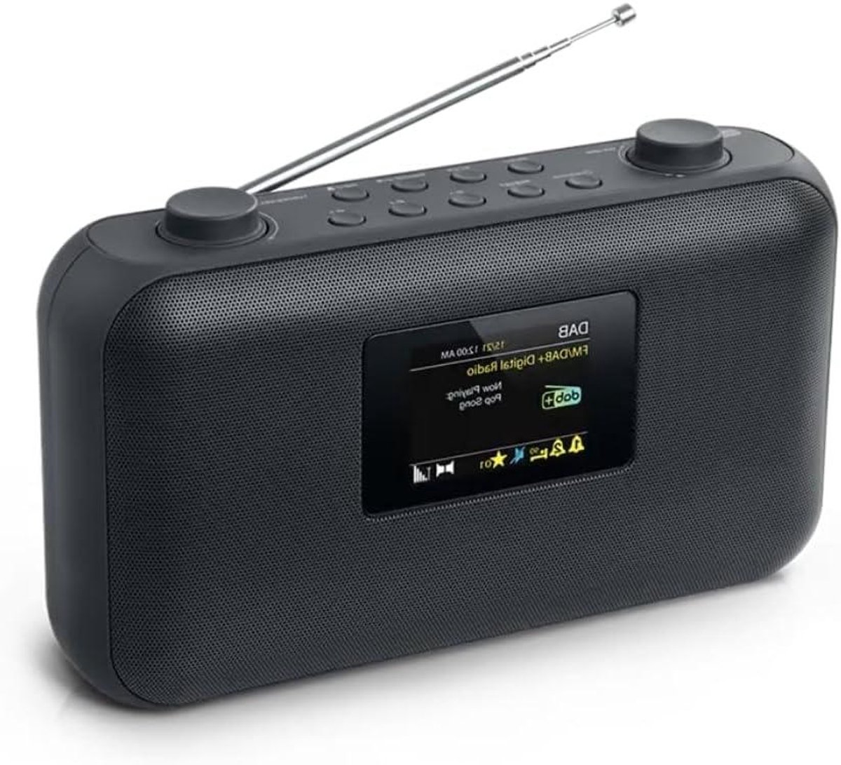 Muse Radio, DAB+ FM PLL, TFT LCD display, MUSE - (M-118 DB) clock, double alarm, snooze, s sleep, slideshow function, dark gray