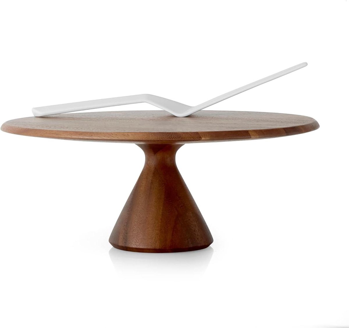 Nambe Quatro Warm Acacia Hout 29,2 cm Cake Plate Server
