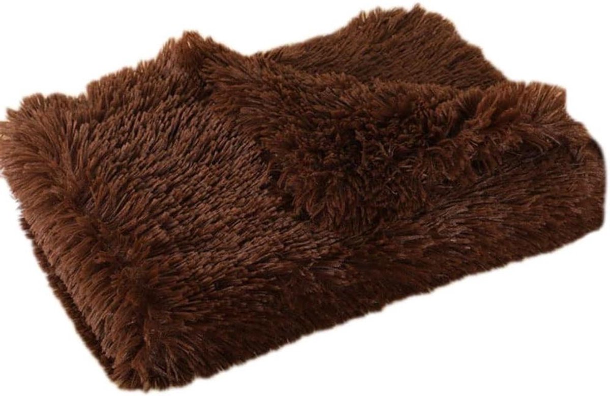 Huisdieren Deken - Huisdieren Plaid - Comfortabel Slapen - Dubbelzijdig Pluche - 78x54cm - Koffie