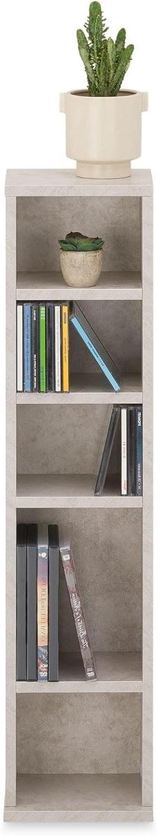 CD DVD rek - Opbergmeubel Media - Thuis organiseren - Zes ruime vakken - 21 x 88 x 20 cm