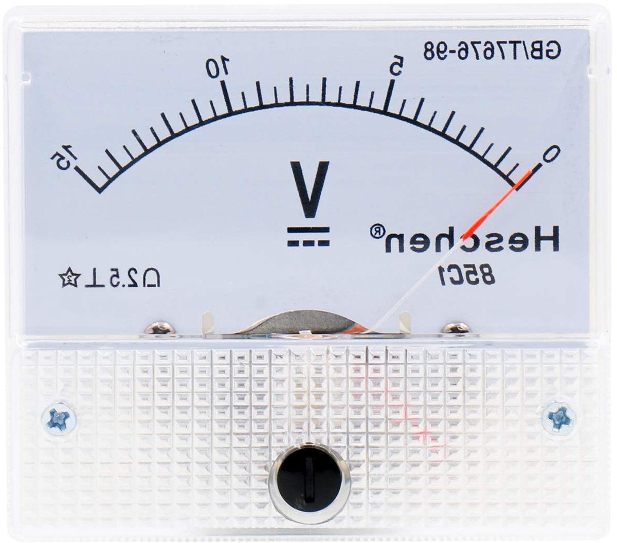Voltmeter DC - Spanningsmeter Analoog - Spanning Meten - Nauwkeurigheid Klasse 2.5 - DC 0-15V - Wit