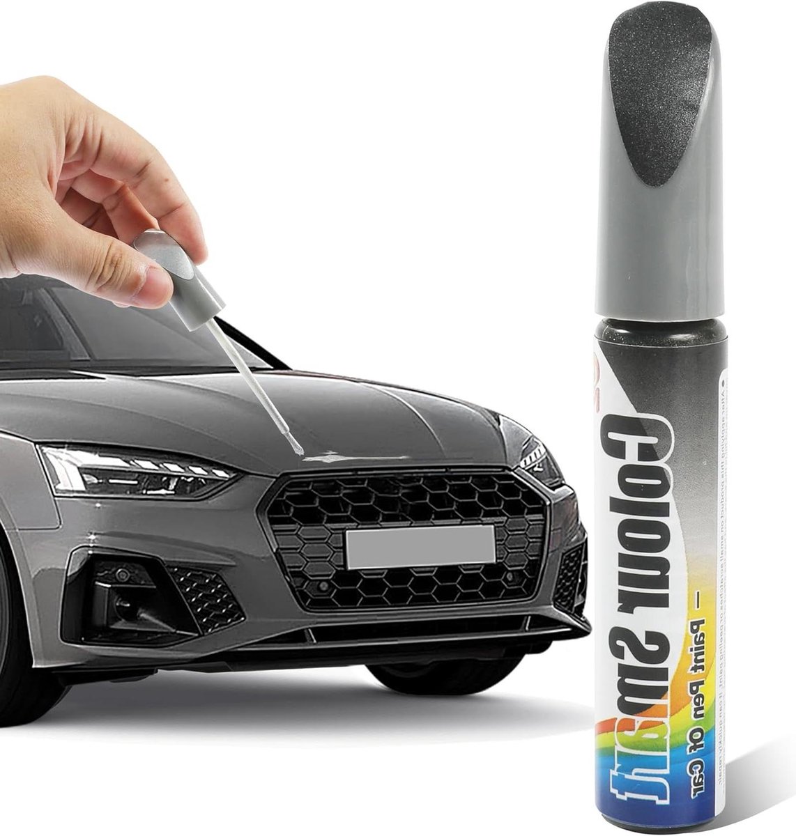 Krassenverwijderaar Auto - Lakstift Reparatie - Voertuig Herstellen - Snel Droog Waterdicht - 1 ml - Grijs