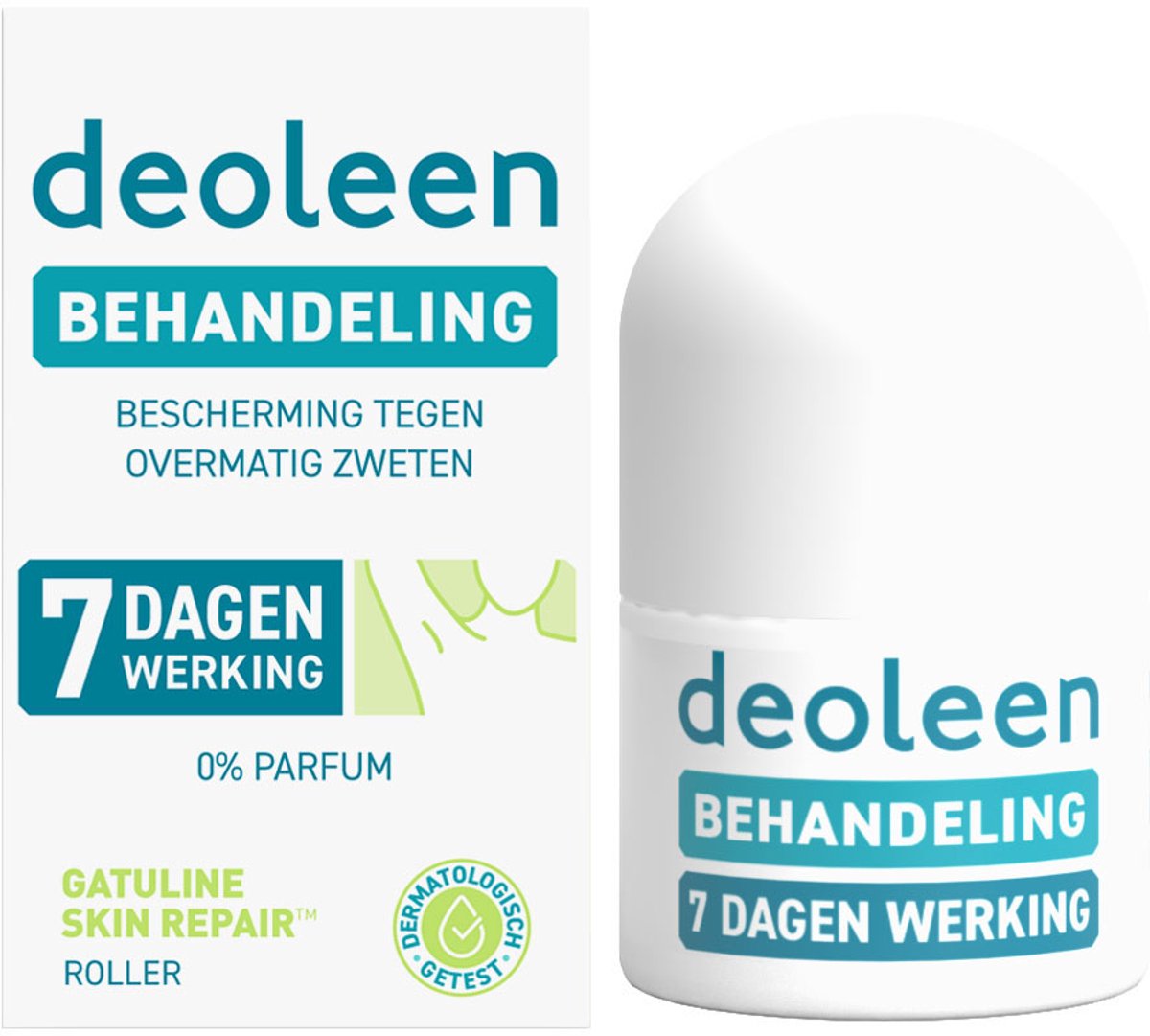 Deoleen Behandeling 7 dagen werking - Roller - Bescherming tegen overmatig zweten - 0% parfum - Dermatologisch getest - 1 roller voor 37 behandelingen