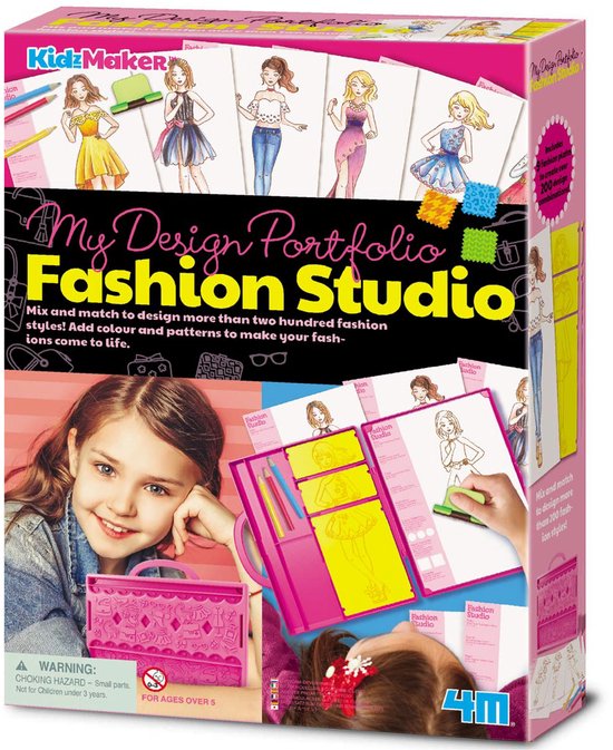 4M Knutselen - Jouw Eigen Fashion Studio - Creatief Speelgoed - Hobbypakket Mode - KidzMaker - 5+