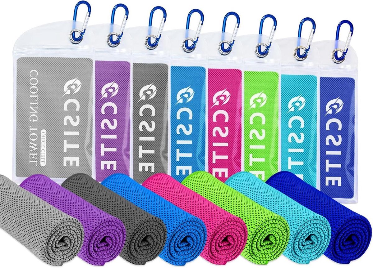 Koelhanddoeken Set - IJshanddoeken Microvezel - Sport en Outdoor - Ademend Gaasontwerp - 47x12 Inch - Meerdere Kleuren