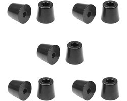 MroMax 10 stuks kegel rubberen meubels voetkussens zwarte vloerbeschermers vochtbestendig antislip voor tafelstoel been 19x15x17mm (bodem dia. x top dia. x hoogte)