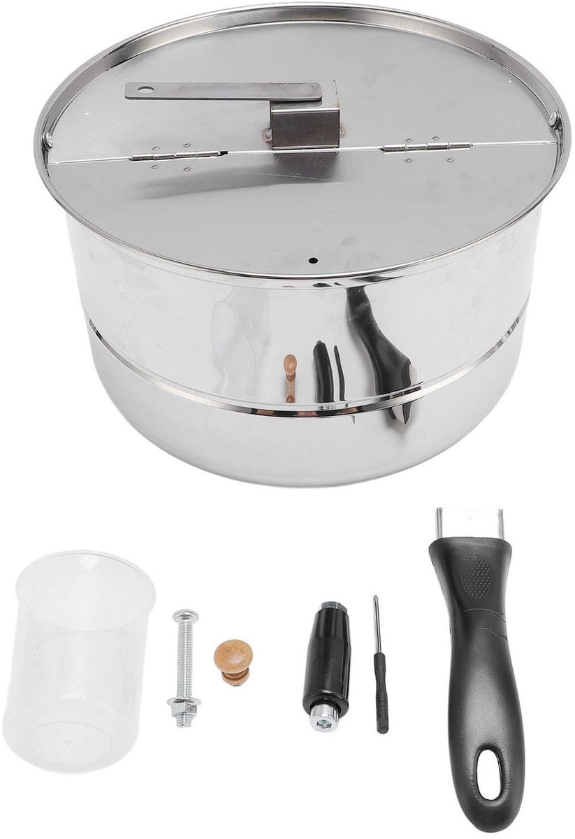 Allecto Steel Popcornmaker Handmatige Popcorn Popper voor Thuis en Buiten