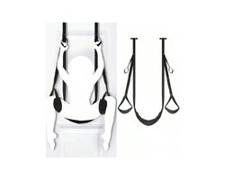 Oneay Deurseksschommel met zitje, BDSM-beperkingen, hangende deur, dijbeenbanden, verstelbare sexy slavenbondageschommel, handboeien, dijbeenboeien, seksmeubels, seksspeeltjes voor volwassenen voor koppels, SM-spelletjes, draagvermogen tot 136 kg