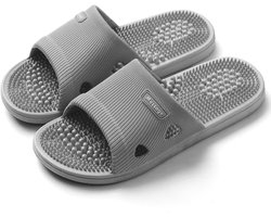 slippers - Massageslippers Schoenen Sandalen voor Mannen Vrouwen - Voetmassage voor Plantaire Fasciitis - Acupressuur - Artritis Pijnverlichting - Douche & Huisslippers (Grijs - 42/43)