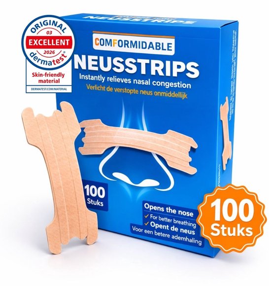 Comformidable® Neusstrips 100 stuks – Anti Snurk - Neuspleisters - neusspreider - Snurken
