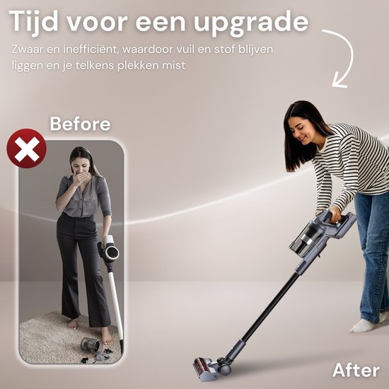 Vesora® 3-en-1 Steelstofzuiger V1 Sans fil sans sac - Aspirateur sans fil - Aspirateur à miettes sans cordon - Aspirateur - Aspirateur à main - Aspirateur sans fil avec filtre Hepa - Aspirateur pour animaux de compagnie - Aspirateur sans sac