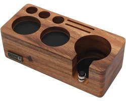 Tamper Station - Tamping Station - Espresso Voorbereiding - Massief Walnoothout - 51-54mm