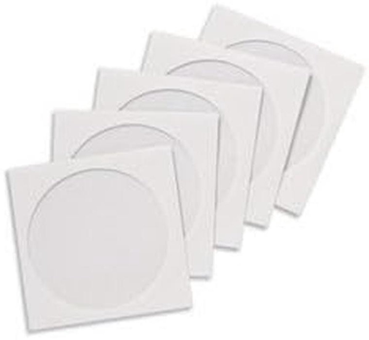 CD Hoezen - Papieren Enveloppen - Media Opslag - Met Venster - 126x126mm - Wit