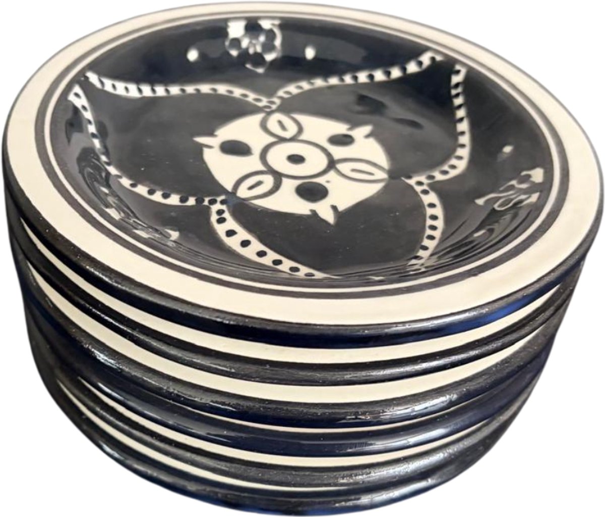 Set van 6 bordjes Black Fond Ø 13 cm | PB.BF.12 | Dishes & Deco