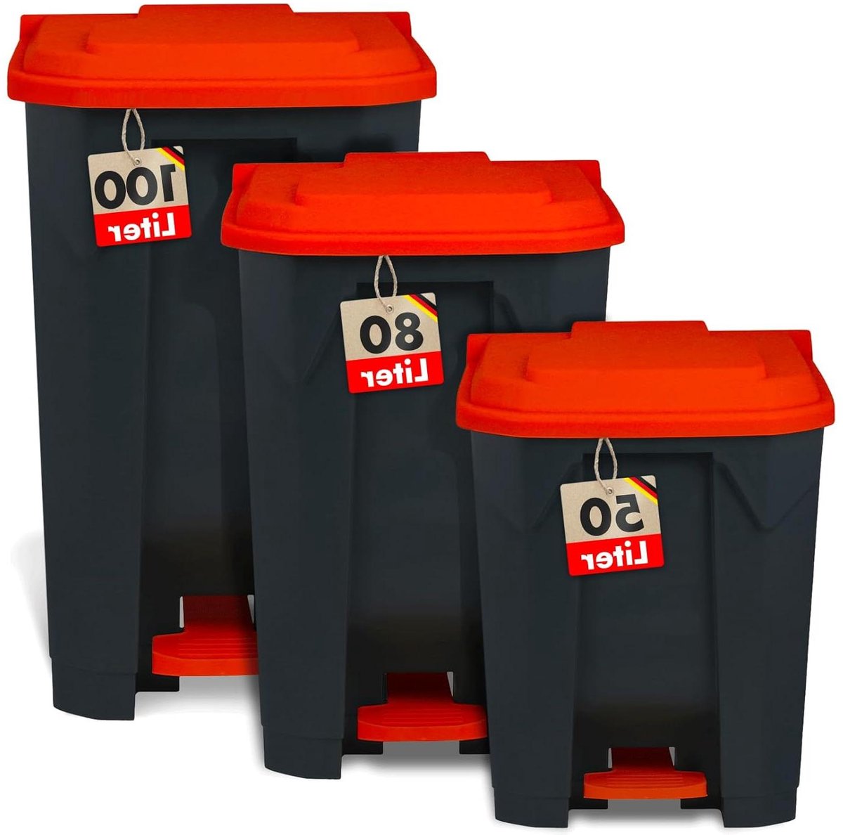Vuilnisemmer 50 liter - Afvalemmer prullenmand - Keuken en kantoor - Hygiënisch pedaalmechanisme - 43 x 40 x 60 cm