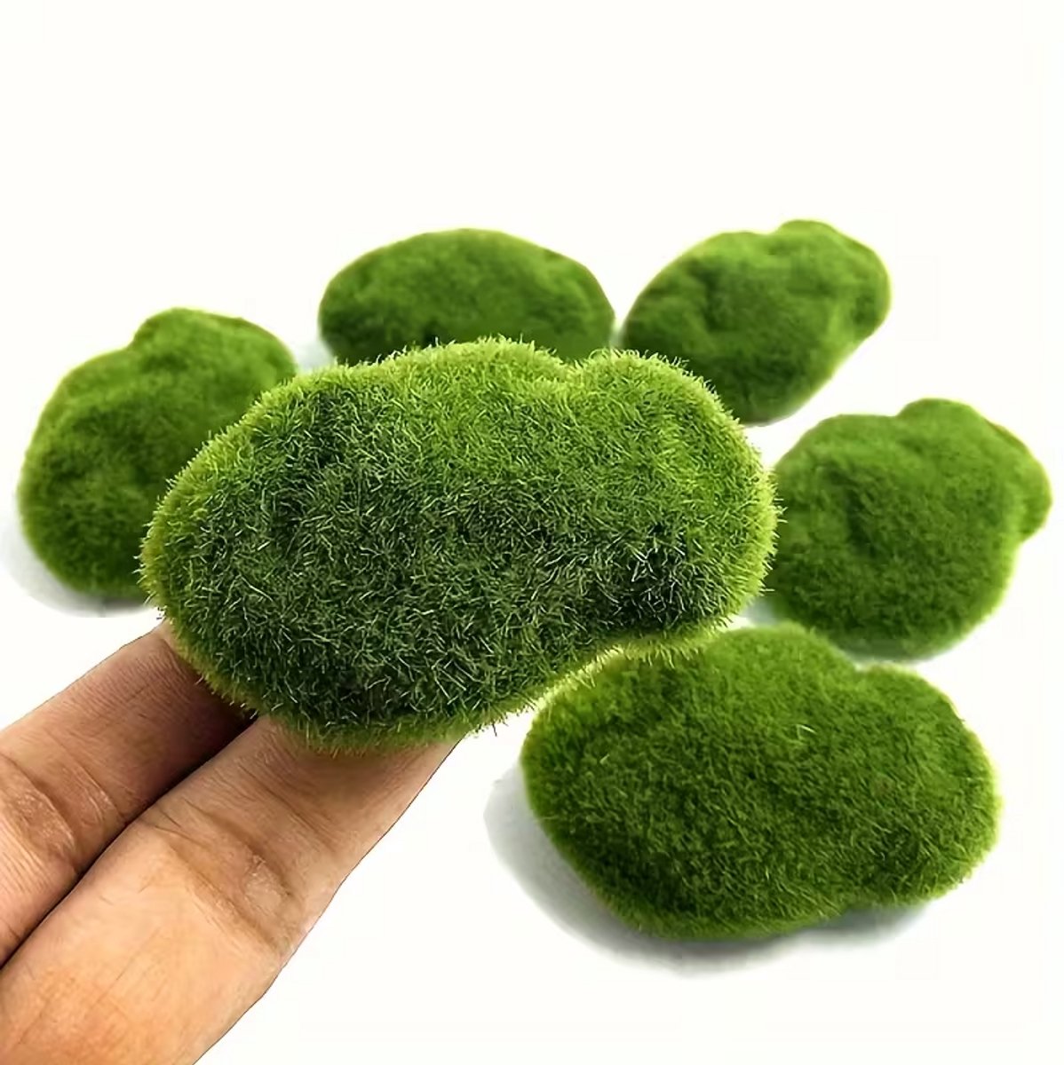 Mosballen Decoratie – Set van 10 – Kunst Mos Bollen – Mini Landschap / Terrarium / Aquarium Decoratie – DIY Tuin & Knutsel Accessoire