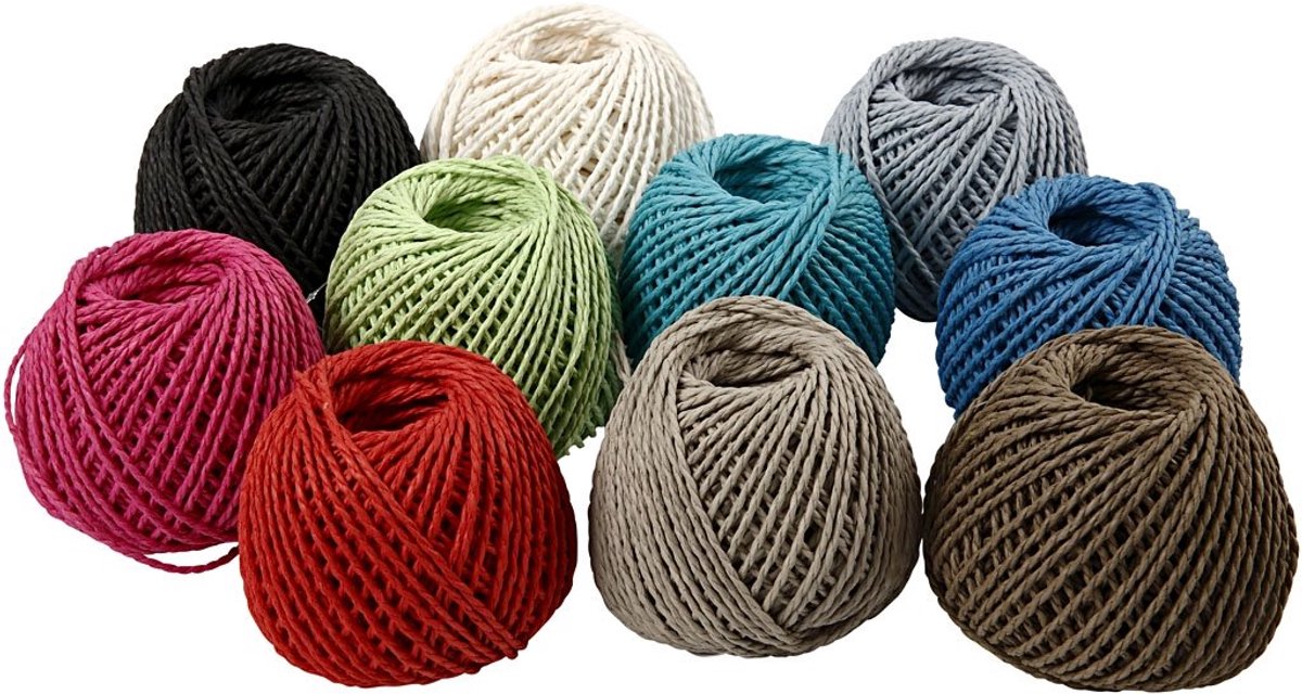 Creativ Company papiergaren multicolor hobbyset - 10 kleuren - 40m per kleur.
