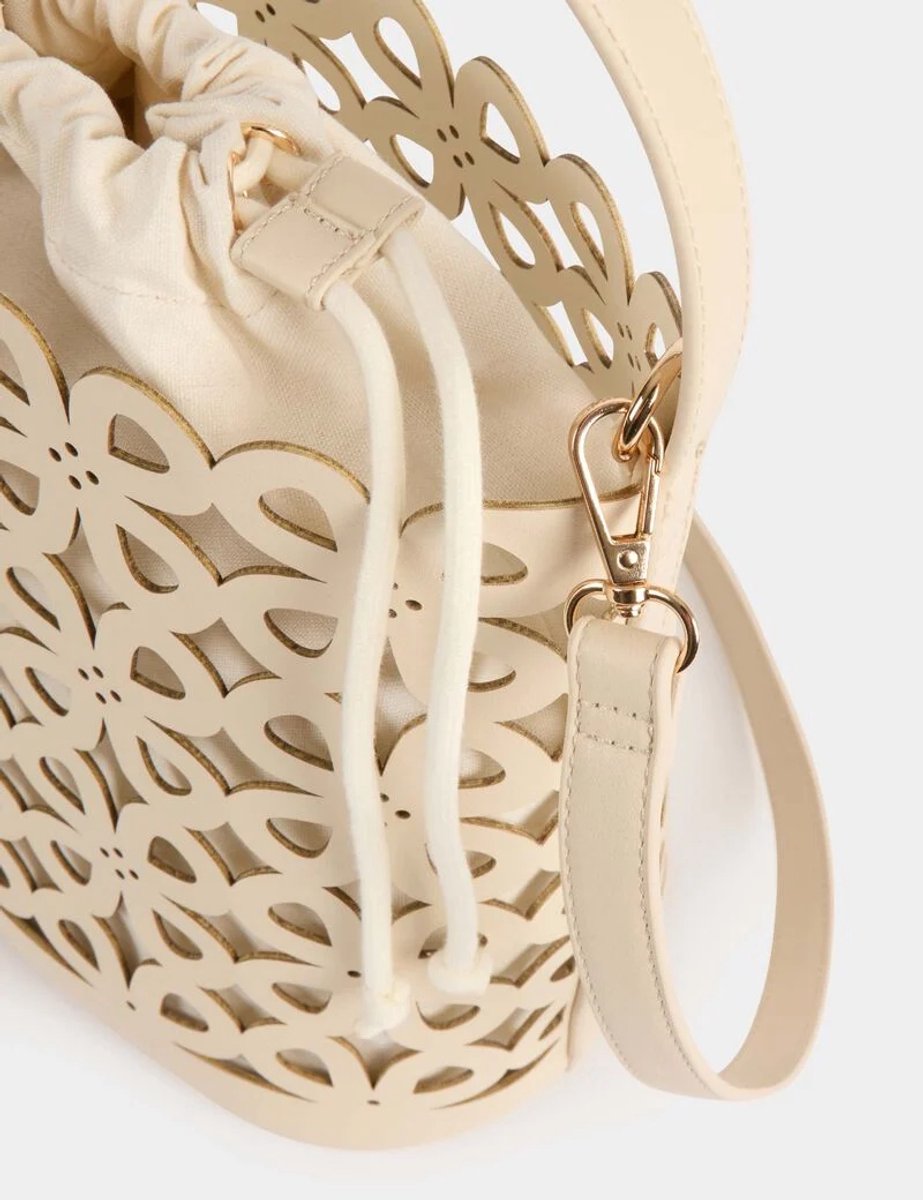 Morgan - Cut-out bucket bag 261-2Petale Beige - Color : Beige