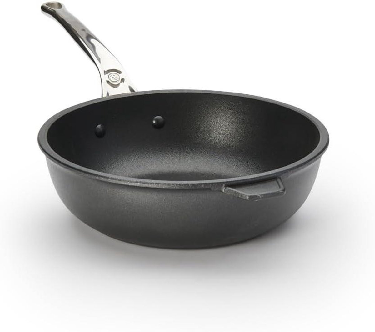 Gegoten Aluminium Pan - Sauté Pan - Snel Koken - Uitstekende Anti-aanbaklaag - 24 cm Diameter - Zwart