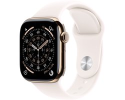 Apple Watch 11 - Wifi + 5G - 42mm - Gold Titanium Case with Light Blush Sport Band - M/L