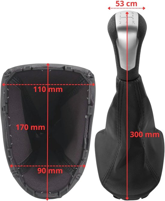 Schakelpook Set - Handmatige Versnellingspook - Auto Interieur Upgrade - 5 Versnellingen Achteruit - 30cm Hoogte - Zilver — afbeelding 5