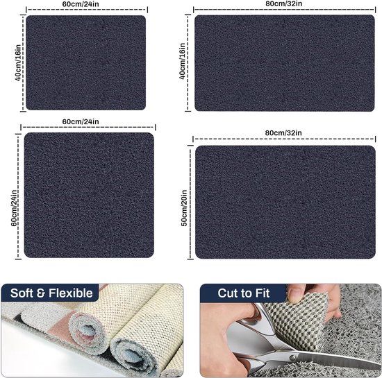 Floordirekt Power Brush Deurmat | vuilvangmat/schoenveger/voetmat voor binnen en buiten | PVC | testoordeel: zeer goed | vele kleuren en maten | 40 x 60 cm | grijs