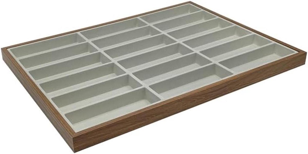 Houten sjabloonbord - Brillen display koker - Brillen organiseren - Ruimte voor 18 stuks - 53x40x3 cm - Houtkleurig
