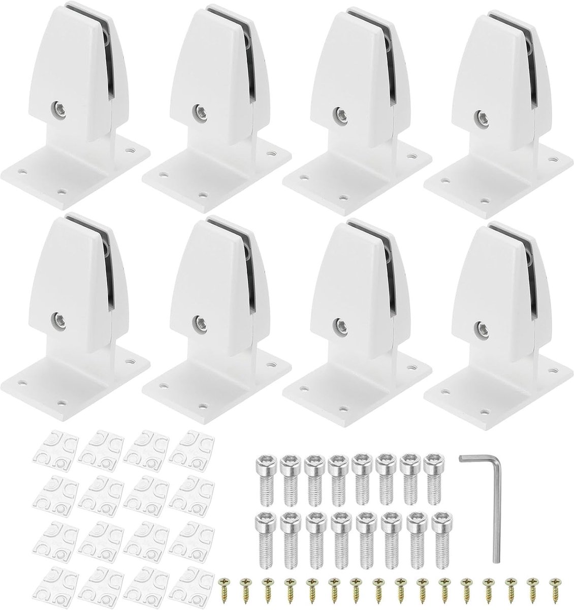 Desk Divider Support Clamp - 2.8 x 1.7 x 3.6 Inch - 8 Pcs Aluminum Desk Shield Clamp - Desk Divider Partition - Clamp Bracket voor Kantoor Thuis Bureau Paneel - Matte Wit