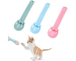 Voedingslepel voor Katten - Lange Handgreep - Voor Nat Voer - Pack van 3