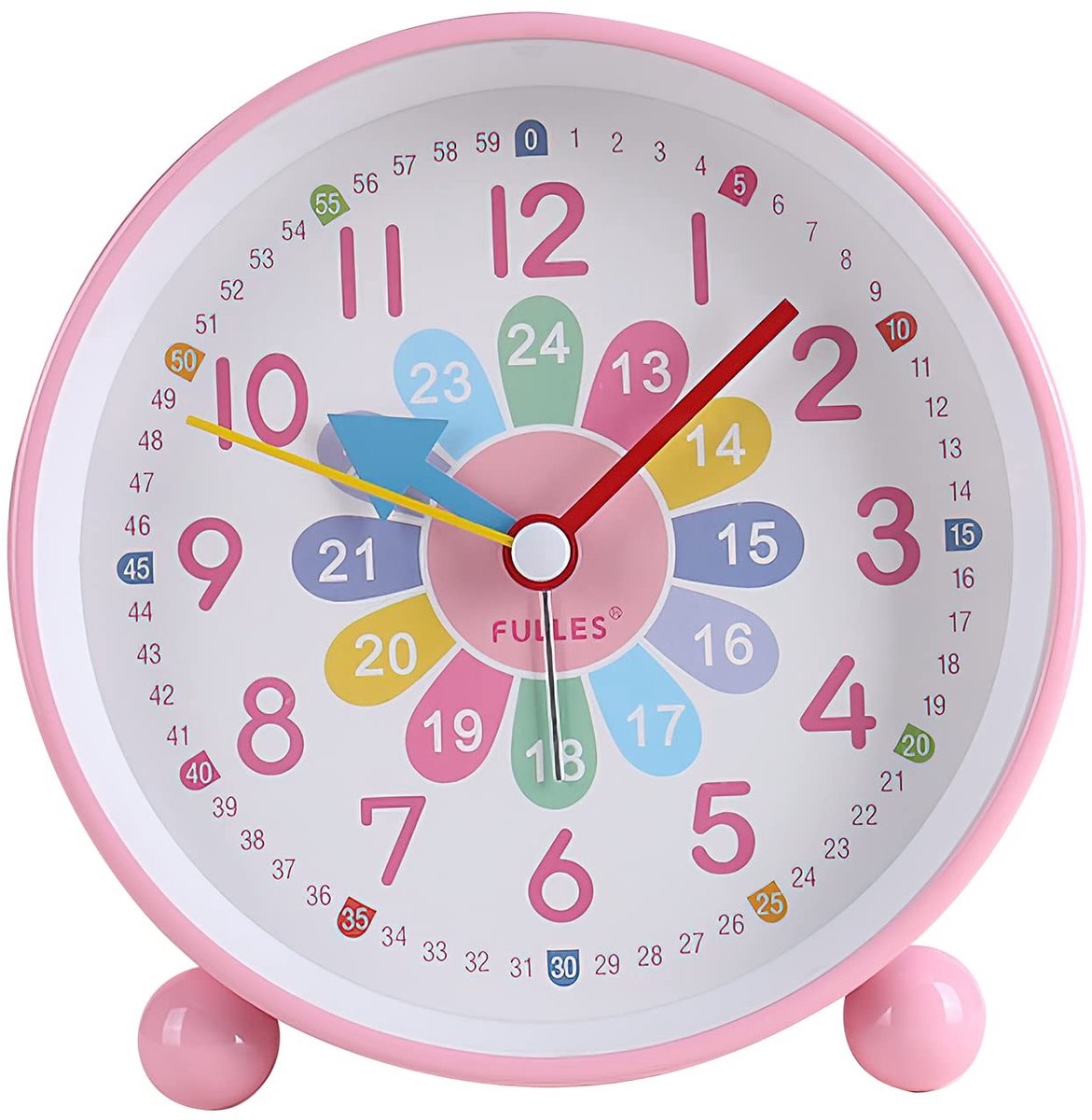 Store_7 - Kinderwekker Digitaal - Geruisloze Wekker - Nachtlampje - Compacte Analoge Wekker - Leerklok voor Jongens en Meisjes - Reiswekker met Snooze