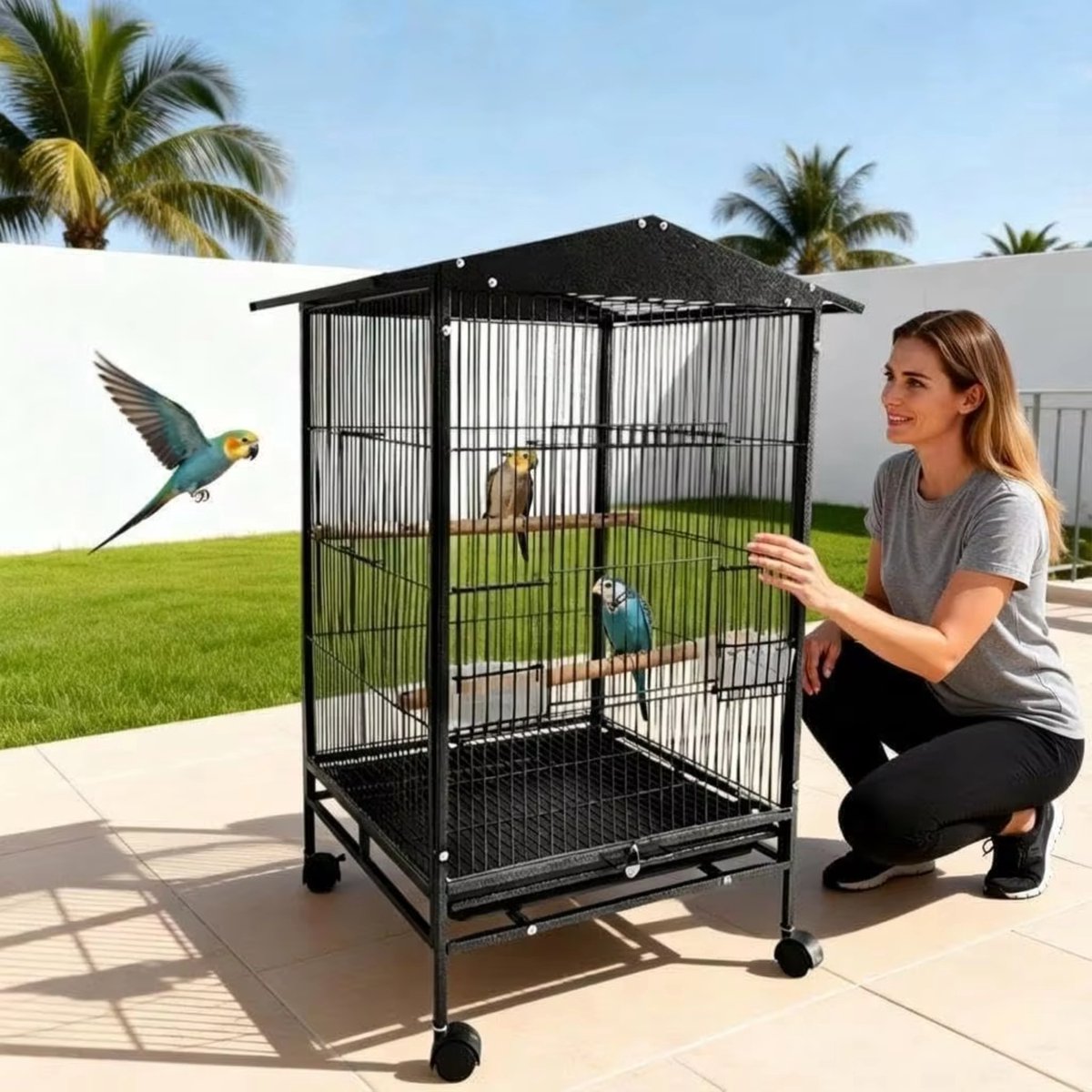 Happiq Vogelkooi 33 Inch Papegaaienkooi thumbnail 2