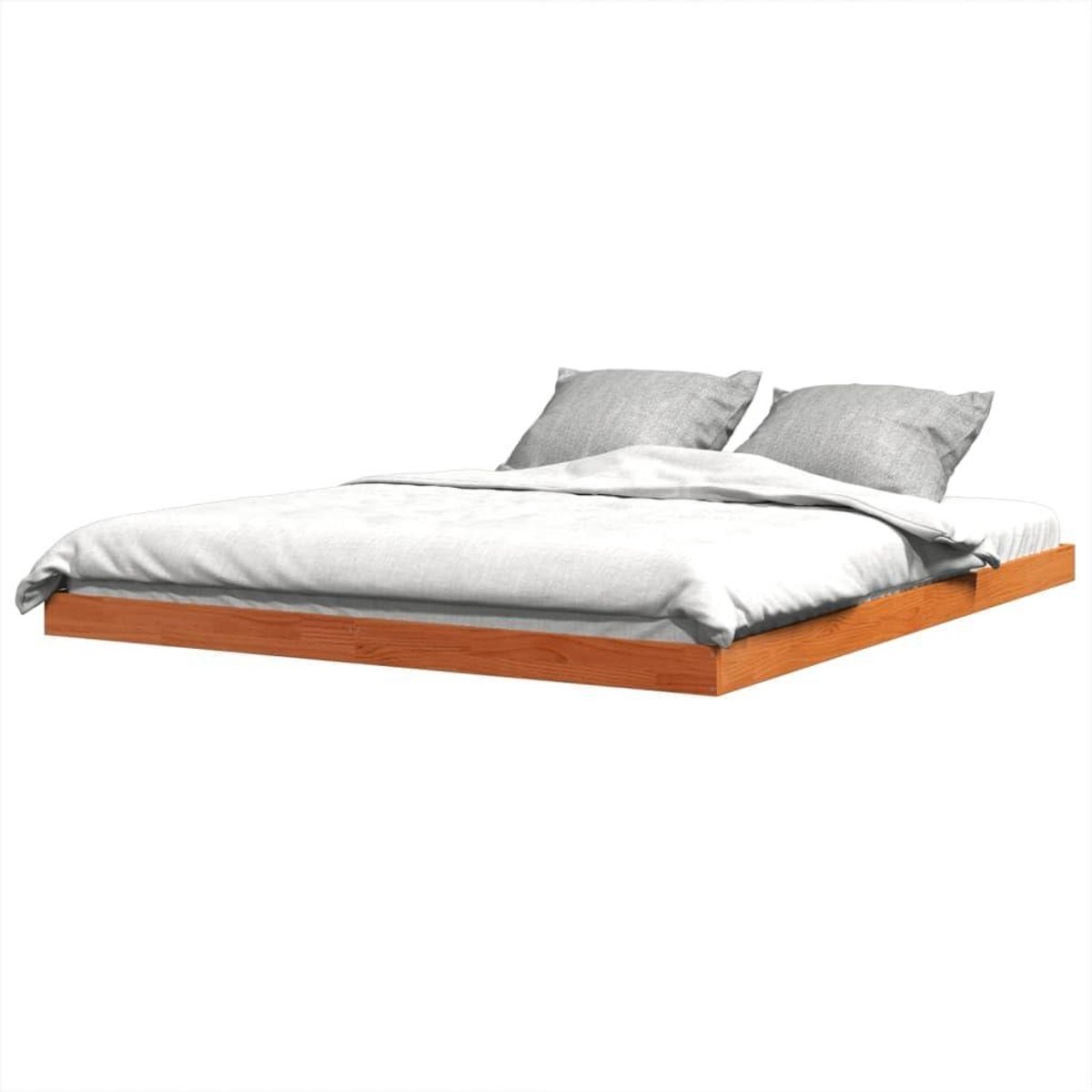 Bedframe Hout - Houten Omouw - Goede Nachtrust - Massief Grenenhout Frame - 160x200 cm - Wasbruin