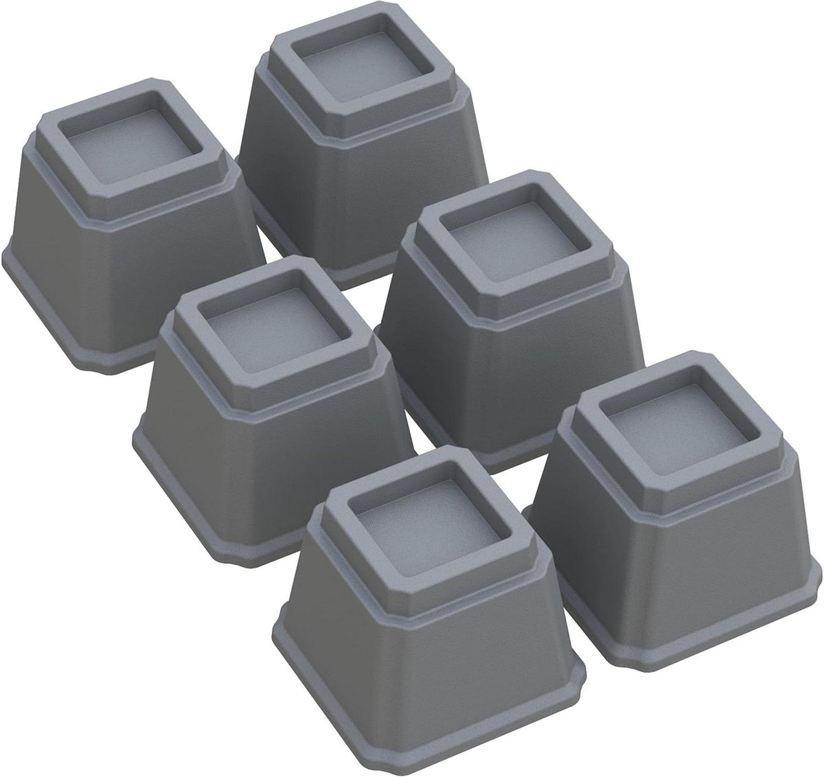 Bedverhogers Set - Meubel Lifters - Meer Opbergruimte - Stevige Steun - 4 Inch Verhoging - Grijs