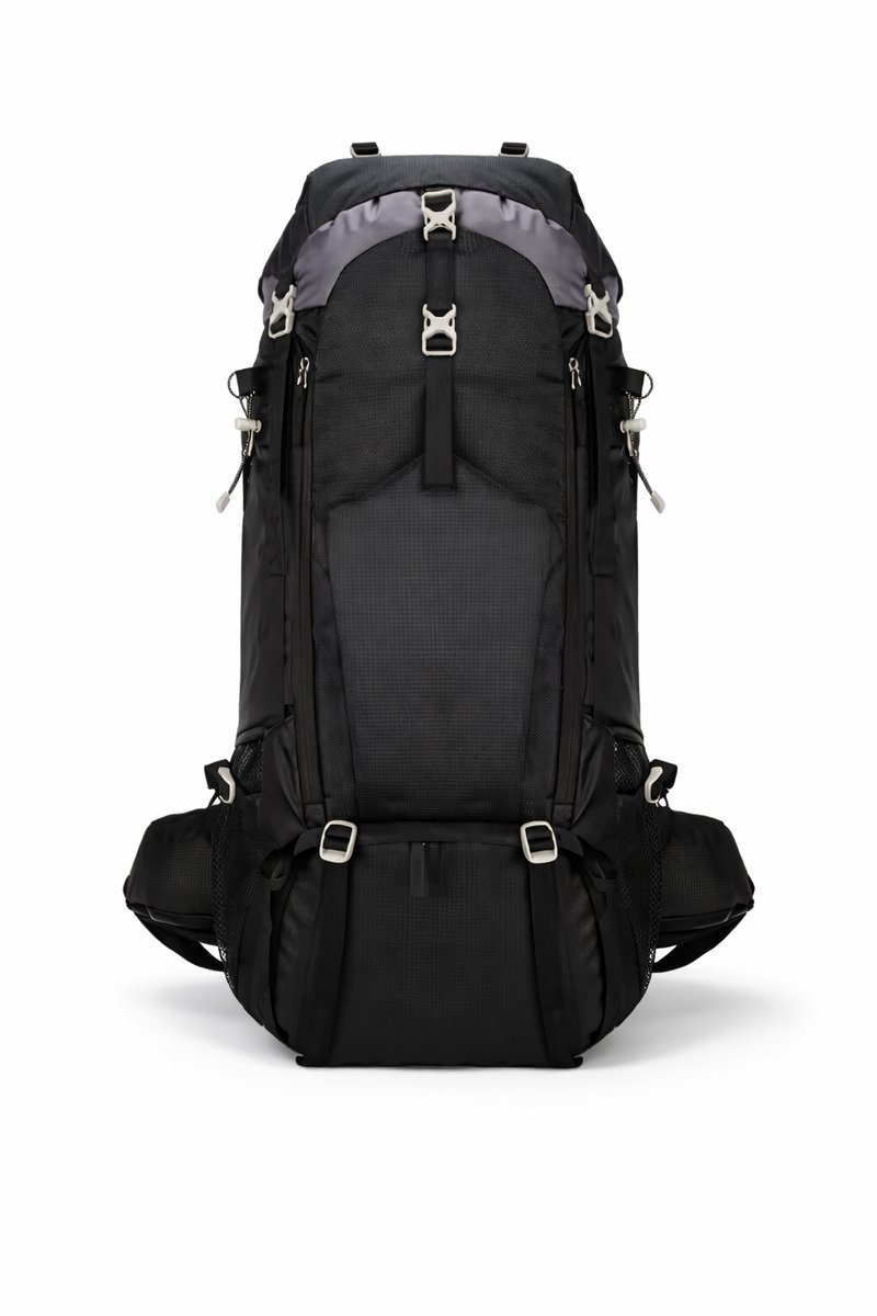 Hiking Rugzak 70L - Top en Frontloader - Trekking rugzak - Waterdicht - Zwart