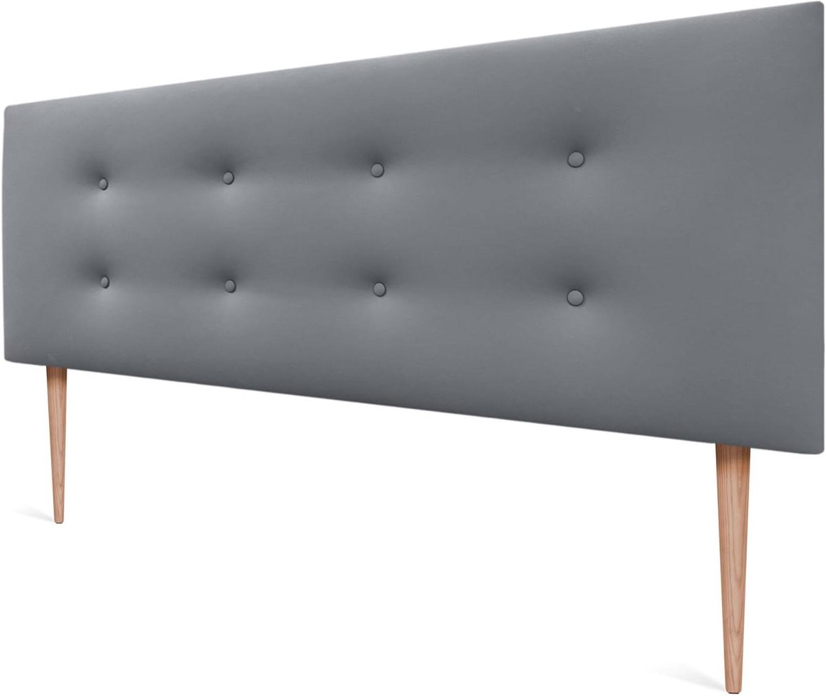 Gestoffeerd hoofdeinde - Luxe bed hoofdbord - Comfortabel slapen - Vuilafstotende stof - 150x105cm - Grijs