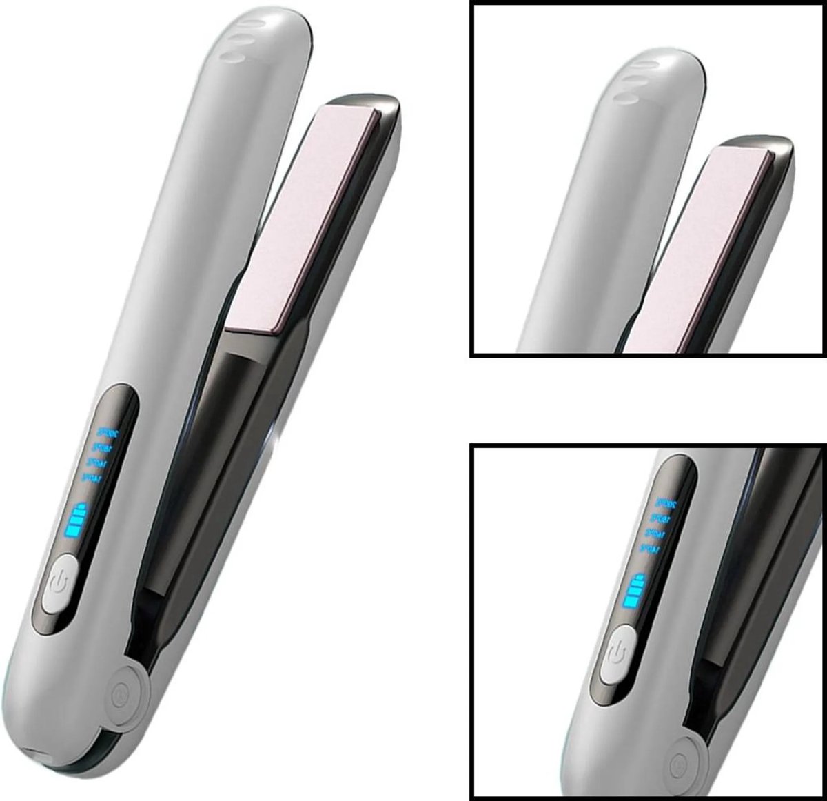 2-in-1 USB-stijltang/krultang, keramische coating, 5000mAh-batterij, draagbare mini-stijltang, temperatuurregeling van 140–200°C, op reis.