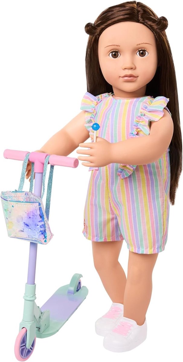Poppenkleding Set - Accessoires voor poppen - Poppen aankleden - Inclusief scooter - 46 cm - Multicolor — afbeelding 4