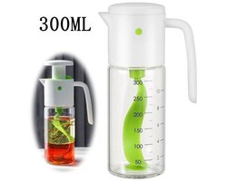 Saladedressing shaker - Handmatig - Borosilicaatglas - 300 ml - Groen