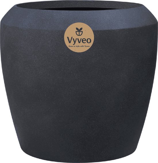 Vyveo - Pot de fleurs Liora - 56x48 - Zwart - Pot de fleurs pour intérieur et extérieur - Léger - Résistant aux chocs - Résistant au gel - Résistant aux UV