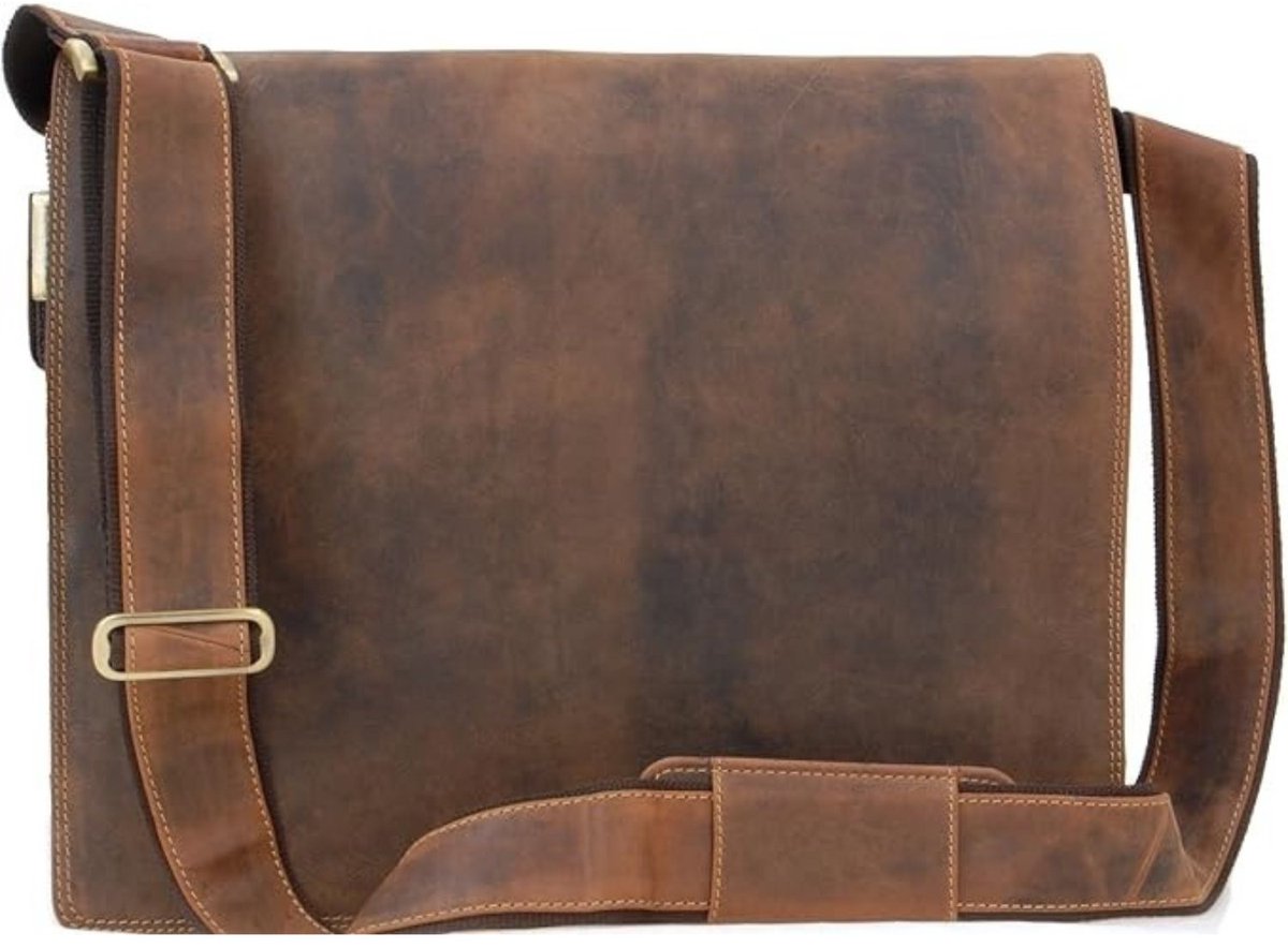 Leren Laptoptas - Laptoptas - Leren Tas - Luxe Leren Laptoptas - Werktas - Schoudertas - Business Tas - Leren Business Tas - 15-16 inch - Bruin - van Imperatoris