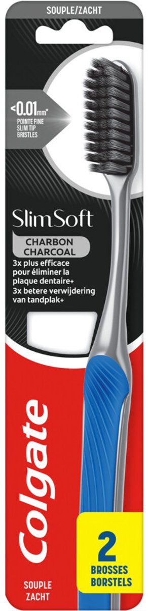 Colgate Tandenborstel SlimSoft Charcoal - 6 x - Voordeelverpakking