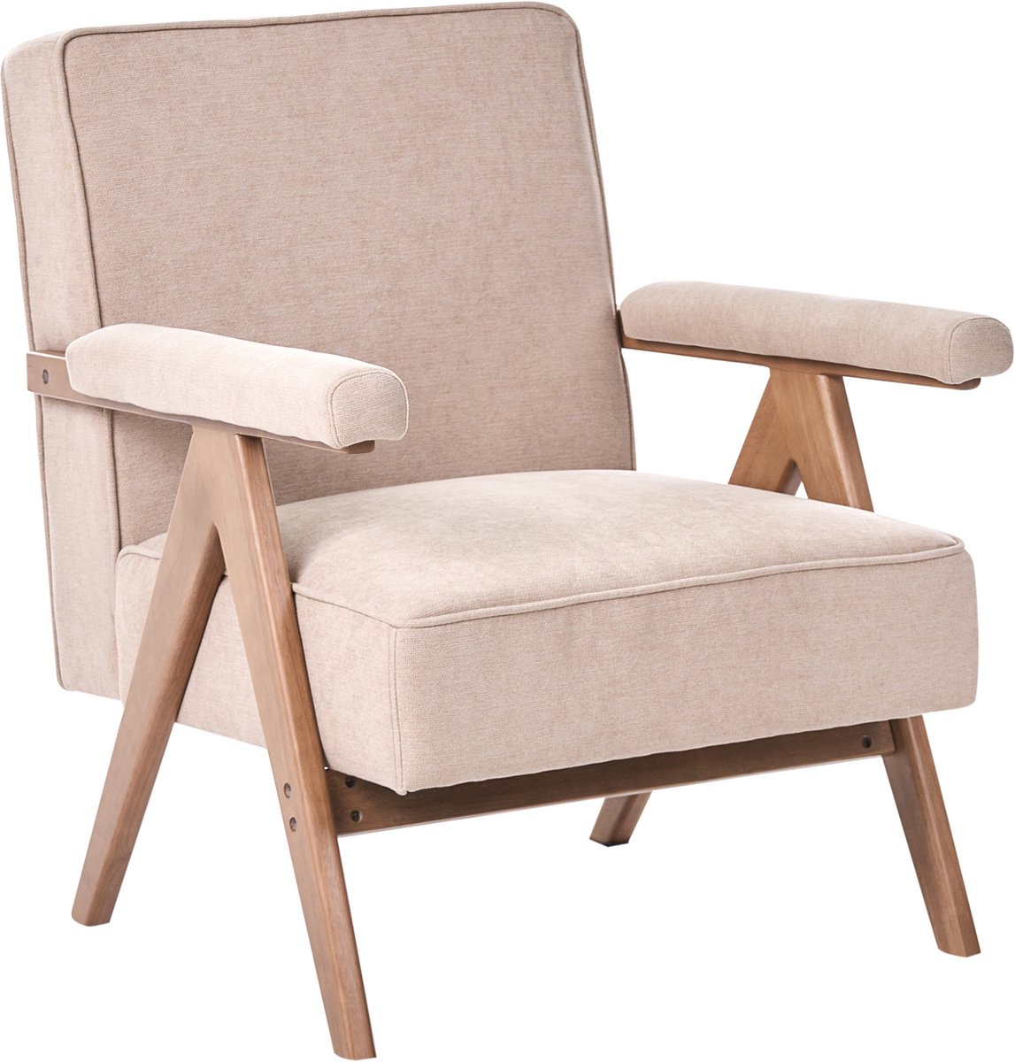 EVJE - Fauteuil - Beige - Kunstlinnen