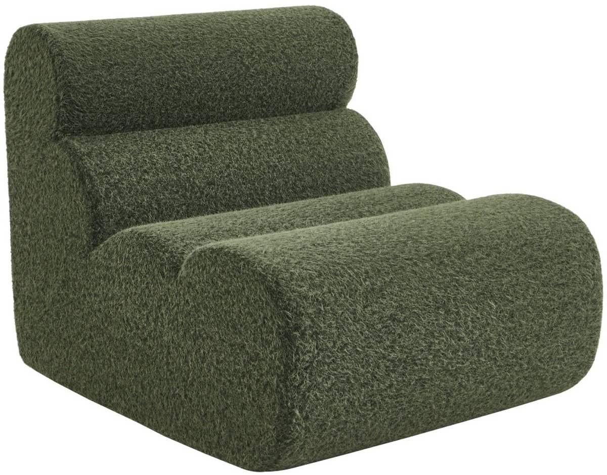 sweeek Stoffen fauteuil effect alpaca 1 zitplaats - nova Kaki