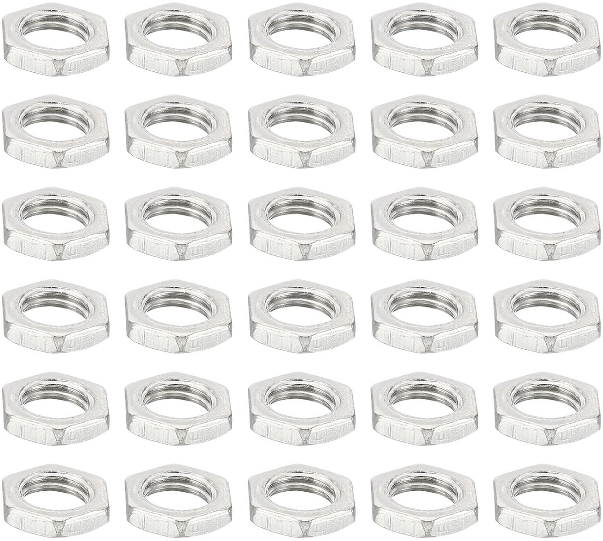 M7 x 1.0 Stalen Zeskantmoeren - 60pcs - Metrische Draad - Gegalvaniseerde Hardware - Bevestigingsmiddelen voor Lampen en Machines - Onderhoudsaccessoires - 2mm Hoogte