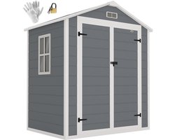 Outsunny-Gartenschuppen-Aluminiumlegierung, Kunststoff-183L x 134B x 210H cm-Grau