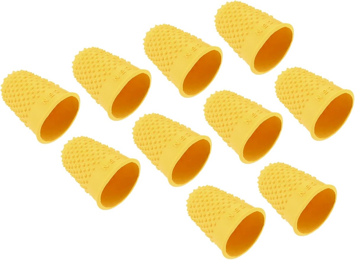 Rubber Fingertips Beschermhoezen - 0.79 x 1.18 inch - 20 Pcs Silicone Thumb Fingertip Covers - Thimble Grips voor Kantoor Tellen en Naaiwerk - Geel Grote Maat - Duurzaam en Comfortabel