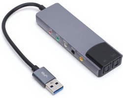 Externe Geluidskaart - Geluidsadapter Mixen - Meeslepend Geluid - Intelligente Ruisreductie - 5.1 7.1 Kanaal - Zilver