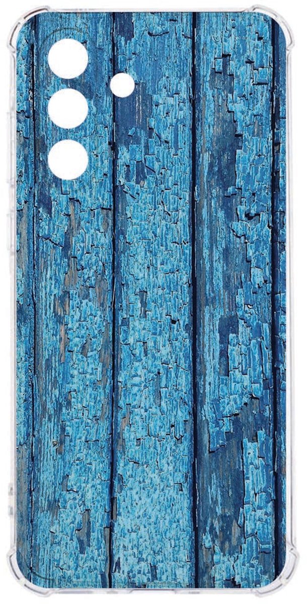 TPU Siliconen Hoesje Samsung Galaxy A26 Wood Blue Shockproof
