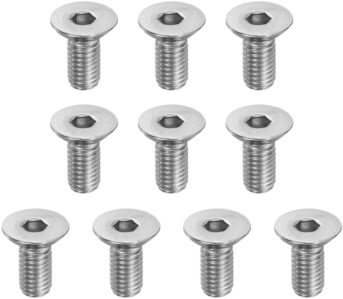 M8 x 18 mm Flat Head Schrauben - 10 Stück MaschinenSchrauben - Edelstahl 304 18-8 - FlachkopfSchrauben - Sechskant - Vollgewinde - Klasse 6.8